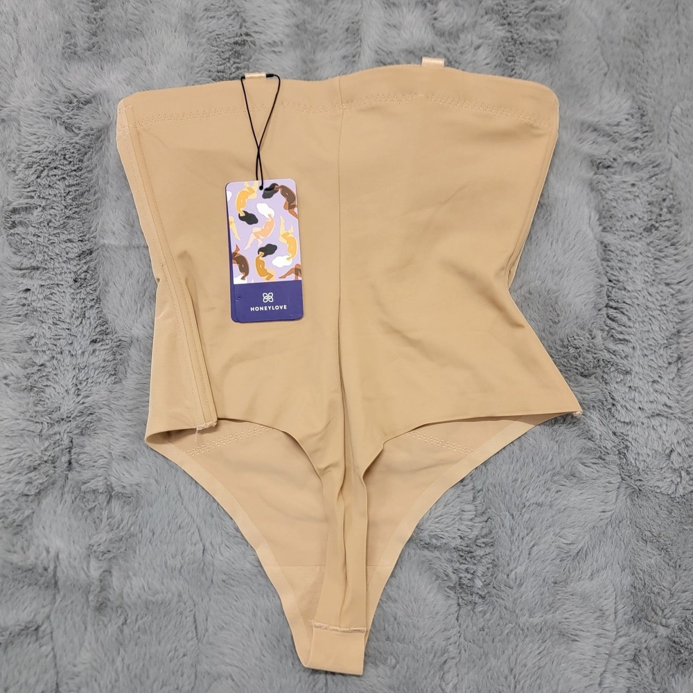 Honeylove SuperPower Thong Womens Medium Beige Shaping Bottom Shapewear NWT